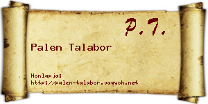 Palen Talabor névjegykártya